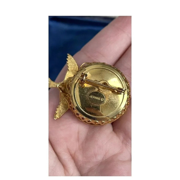 Jeanne brooch Bird with eggs 1950s Gold Tone Very Rare For Collection 🥰 - Picture 4 of 6